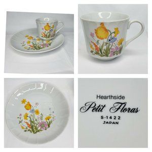 Vintage Stoneware Hearthside Petit Floras s-1422 Japan Tea Cup And Fitted Plate